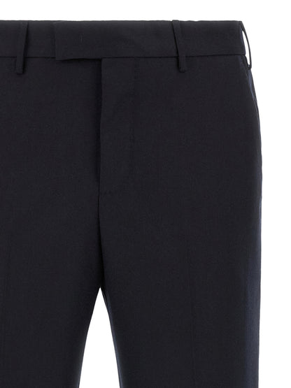 Trousers by PT Torino for men in virgin wool blue presents a smart silhouette, meticulously detailed with a smart , a smart long, and a smart mid rise.
