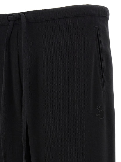 SECOND/LAYER Black Cotton-Like Casual Pants