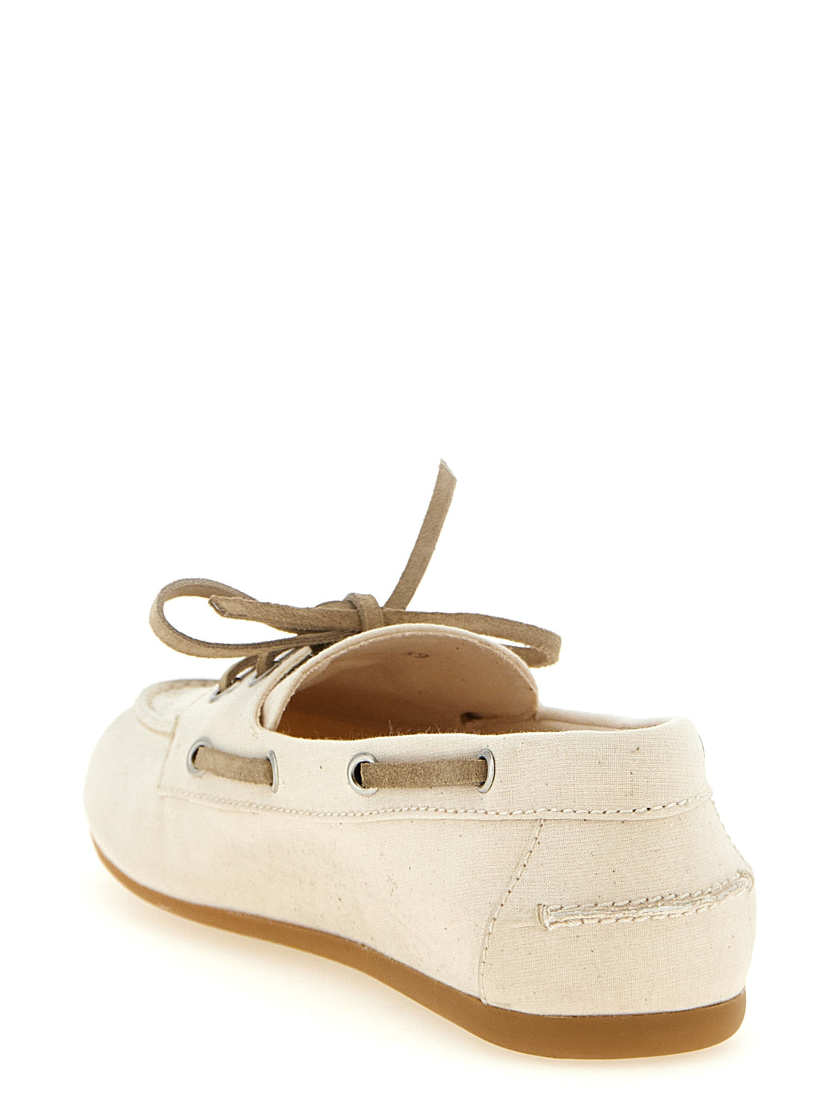 Miu Miu Beige Cotton Slip-On Loafers