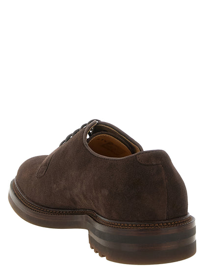 Brunello Cucinelli Brown Calfskin Oxfords And Derbies