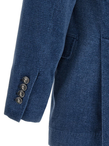 Brunello Cucinelli Blue Cotton Blazer