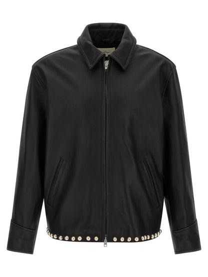 SECOND/LAYER Black Calfskin Leather Jacket