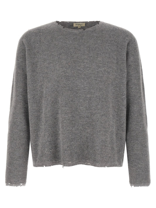 SECOND/LAYER Gray Wool Cardigan