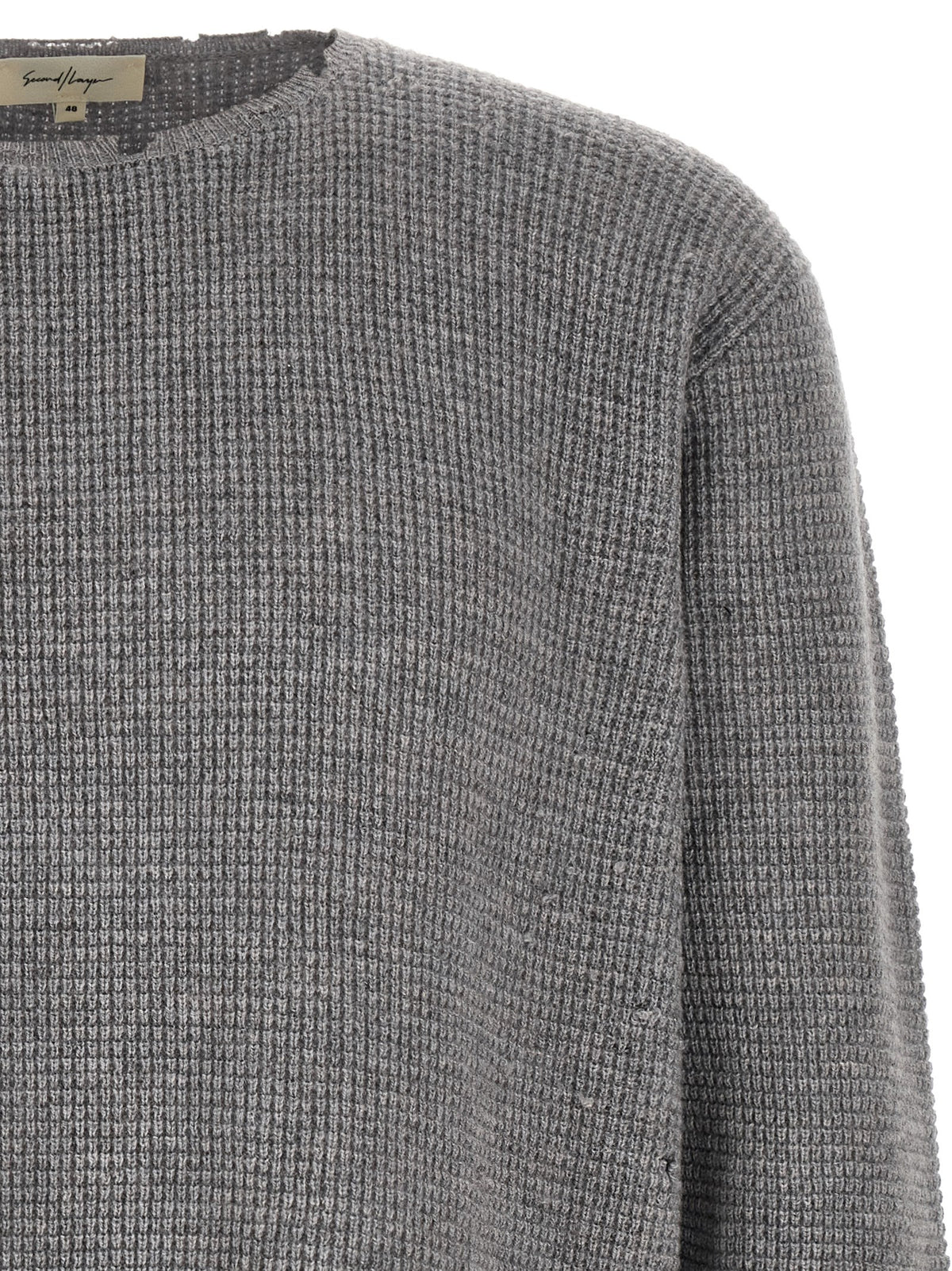 SECOND/LAYER Gray Wool Cardigan