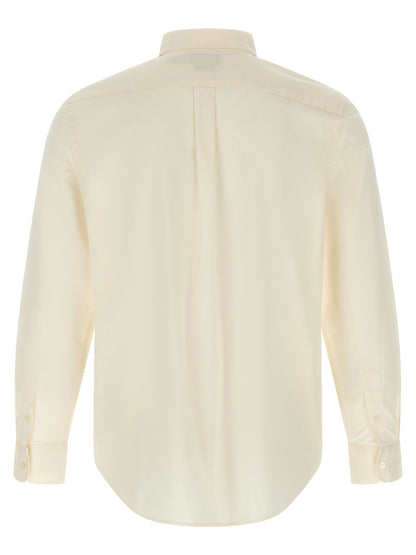 Polo Ralph Lauren Pony Women's Long-Sleeve Cotton Blouse - Beige Navy