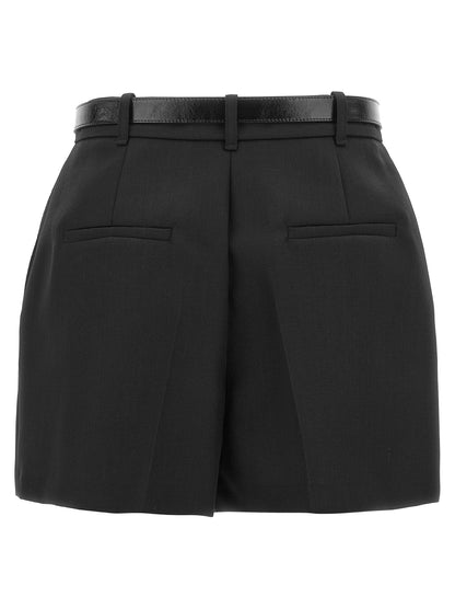 Elisabetta Franchi Black Virgin Wool Bermuda Shorts