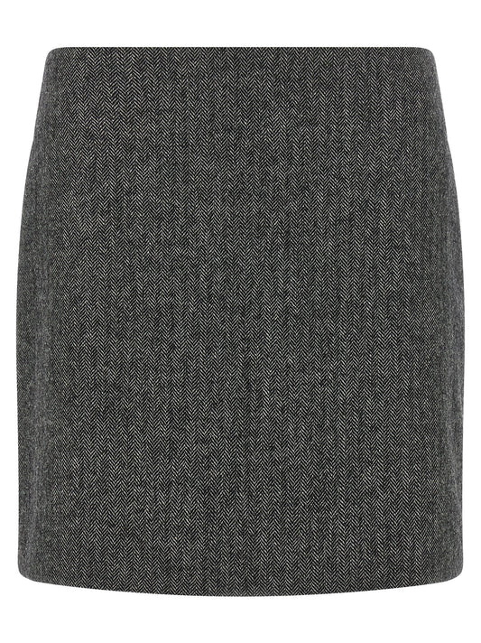 Blazé Milano Gray Virgin Wool Long Skirt