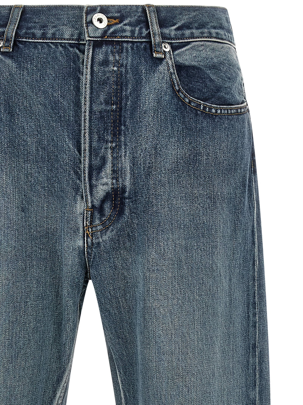 Jeans by J.W.Anderson for men in denim cotton blue features an sophisticated and straight-leg with a precise long, creating a sophisticated and sophisticated silhouette.