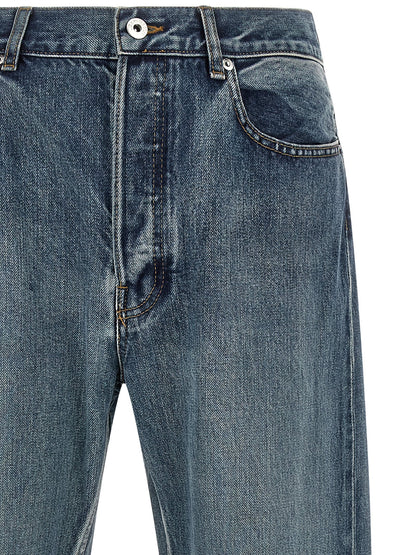 Jeans by J.W.Anderson for men in denim cotton blue features an sophisticated and straight-leg with a precise long, creating a sophisticated and sophisticated silhouette.