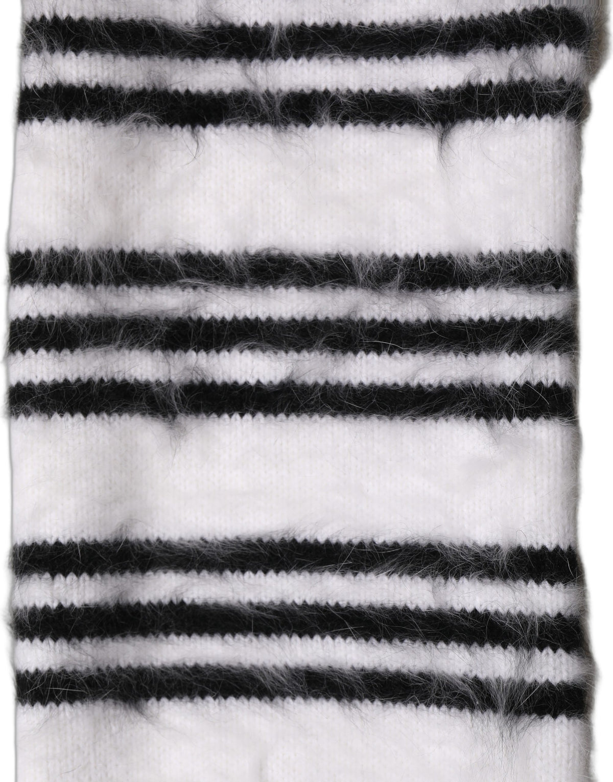 Dolce & Gabbana White Black Striped Skinny Neck Warmer Scarf