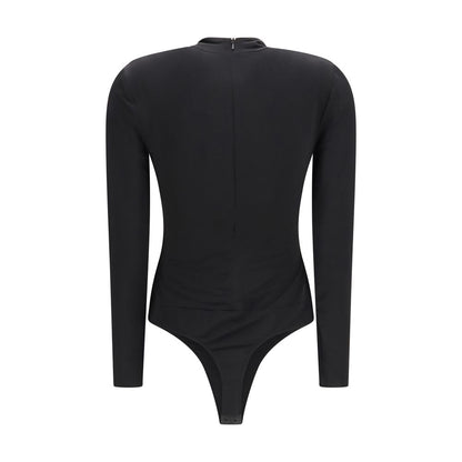 Nissa Black Polyester Bodysuit