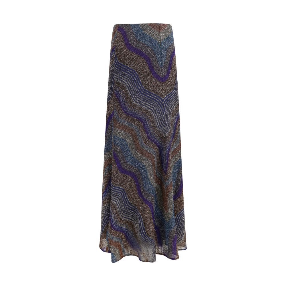 Skirt by Missoni for women in viscose multicolor, patterned, chevron & signature showcases a sultry silhouette, elegantly defined by its long and the sophisticated sultry design of the Women's Viscose Long Skirt.