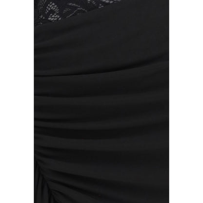 Nissa Black Nylon Cocktail Dress