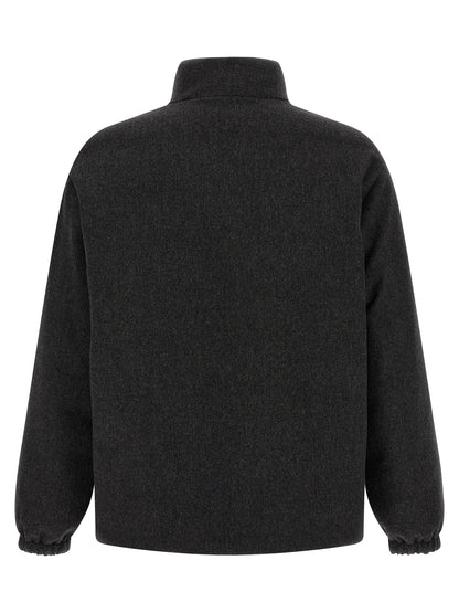 Jil Sander Gray Wool Full-Length Jacket