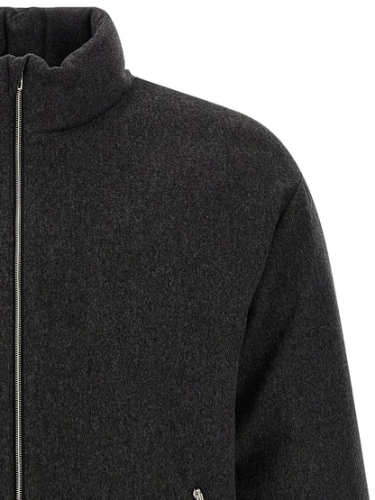Jil Sander Gray Wool Full-Length Jacket