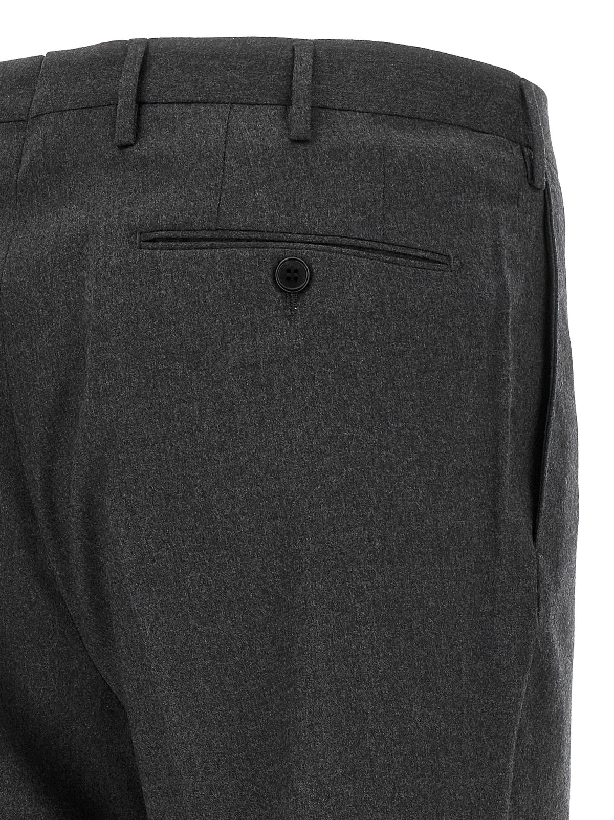 Trousers by Incotex for men in virgin wool gray features a artisanal silhouette, showcasing a sophisticated straight with a long and for a artisanal finish.