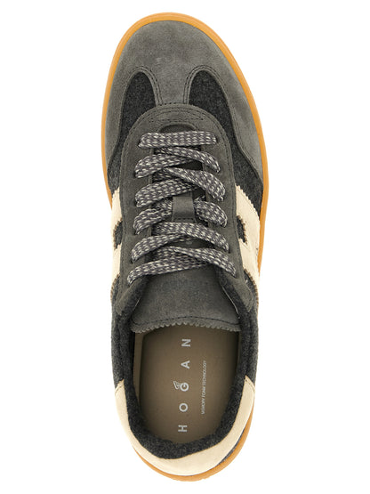 Hogan Gray Wool Low Top Sneakers