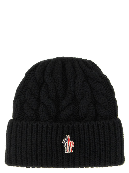 Moncler Grenoble Black Virgin Wool Beanie