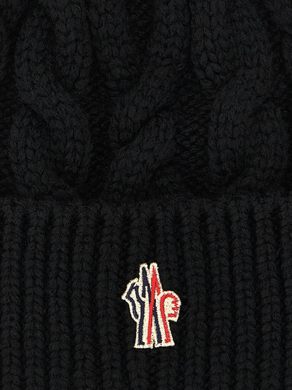 Moncler Grenoble Black Virgin Wool Beanie