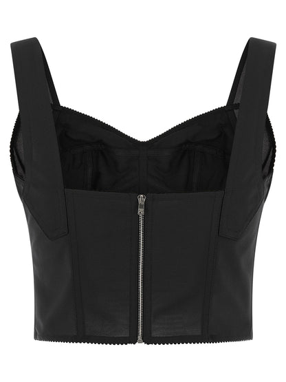 Dolce & Gabbana Black Polyamide Tank Tops