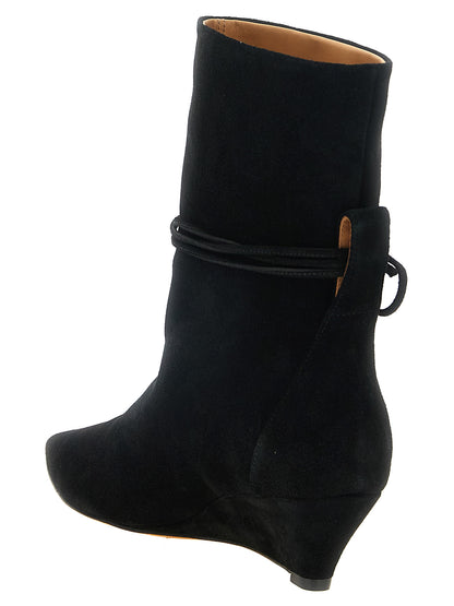 ODISSI Black Calfskin Ankle Boots