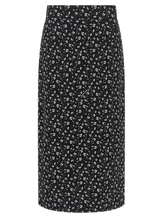 Dolce & Gabbana Bicolor Silk Midi Skirt