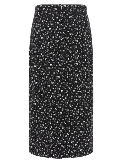 Dolce & Gabbana Bicolor Silk Midi Skirt