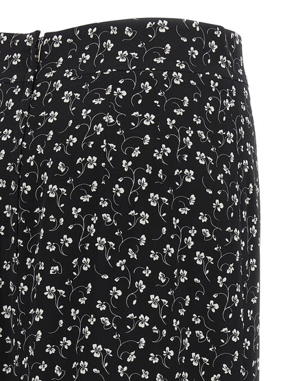Dolce & Gabbana Bicolor Silk Midi Skirt