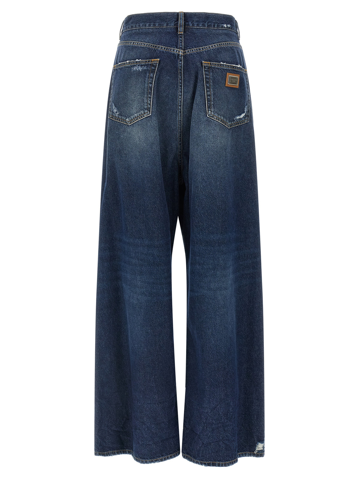 Jeans by Dolce & Gabbana for women in denim cotton dark-blue features a refined silhouette with a refined wide, defined by a and a refined long for a refined finish.