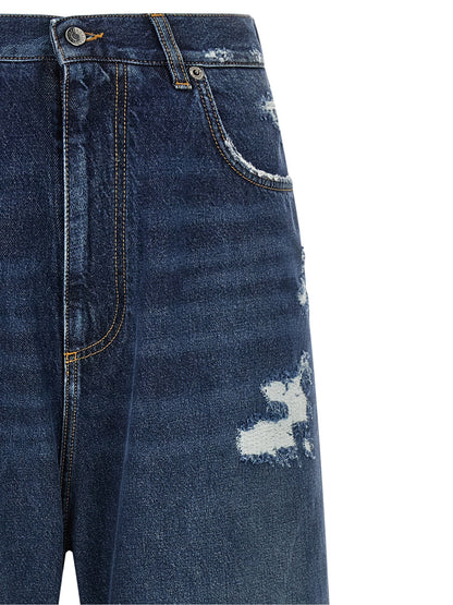 Jeans by Dolce & Gabbana for women in denim cotton dark-blue features an sophisticated and wide with a precise long, creating a sophisticated and sophisticated silhouette.