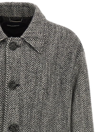 Dolce & Gabbana Multicolor Virgin Wool Coat