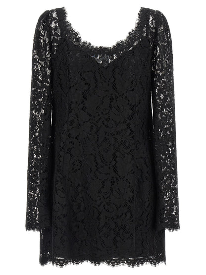 Dolce & Gabbana Black Cotton Short Dress