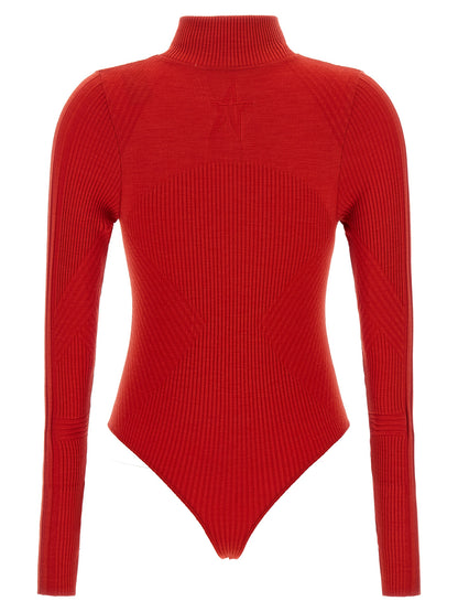 PERFECT MOMENT Red Wool Bodysuit