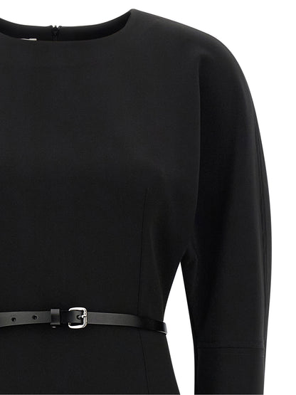 P.A.R.O.S.H. Black Polyester Midi Dress