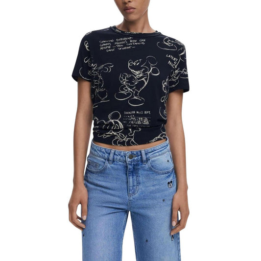 T-Shirt by Desigual for women in cotton gray showcases a chic silhouette, artfully detailed with a chic and for a chic finish.