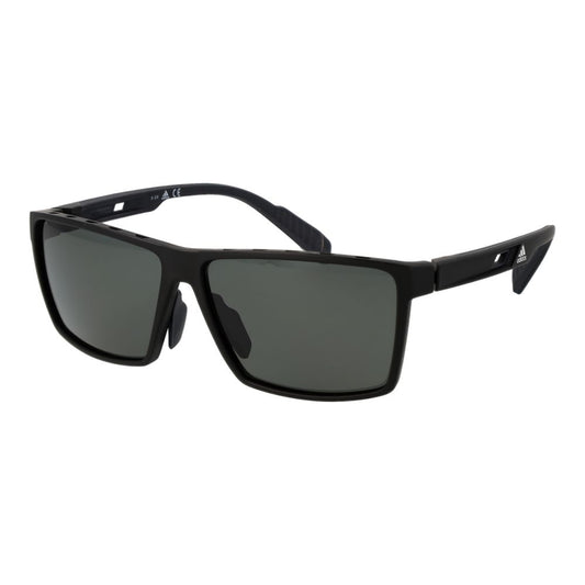 Adidas Square Polarized Dark-Tint Plastic Sunglasses - Black