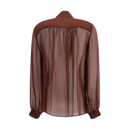 Lardini Brown Viscose Blouse