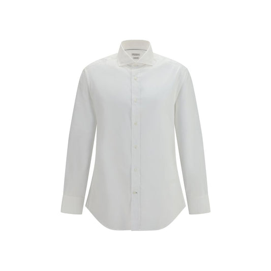 Dress Shirt by Brunello Cucinelli for men in cotton white presents a discerning silhouette, showcasing a sophisticated and for a truly discerning finish.