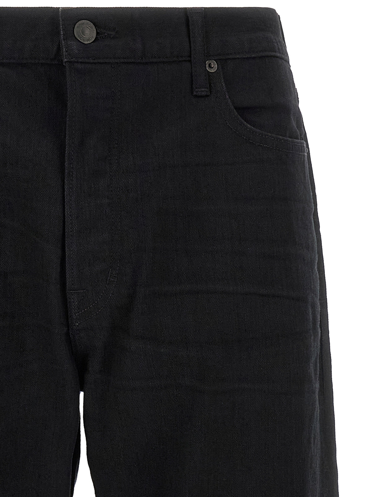 Jeans by Tom Ford for men in stretch denim cotton black & signature features a refined silhouette with a refined straight-leg, defined by a and a refined long for a refined finish.