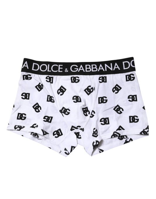 Dolce & Gabbana White DG Logo Print Regular Boxer Underwear