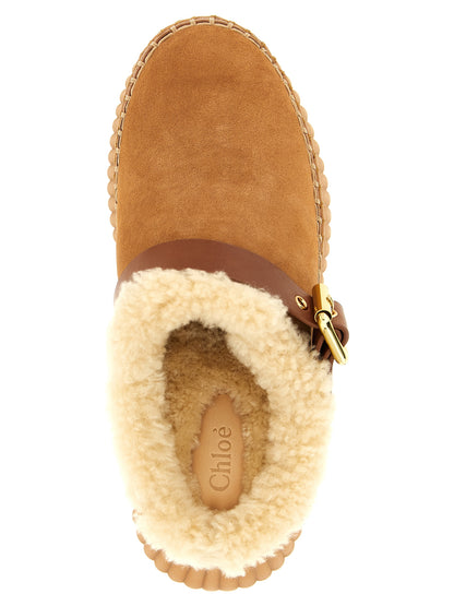 Chloé Brown Cowhide Wedge Sandals