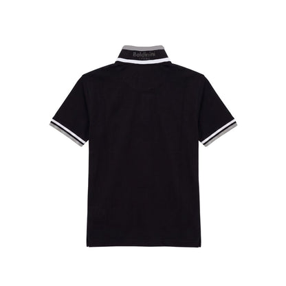Baldinini Trend Black Cotton Men Polo