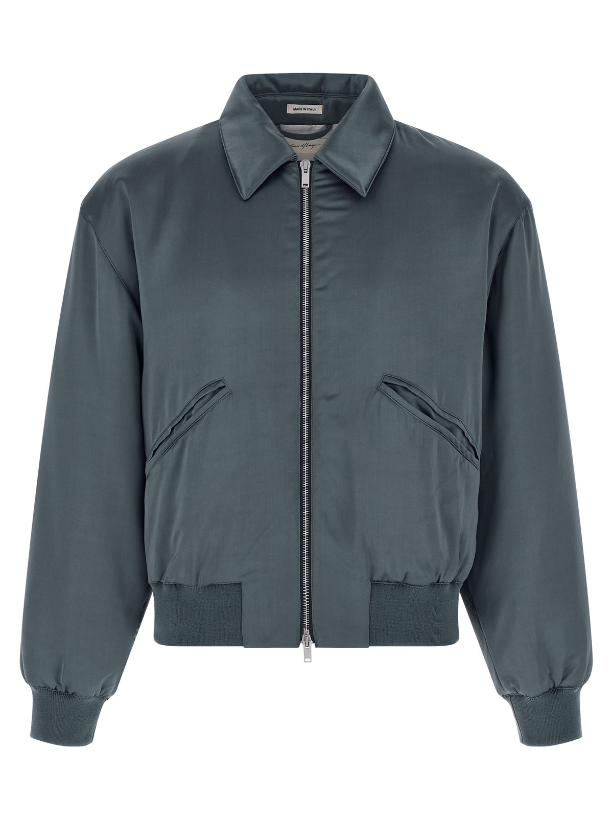 SECOND/LAYER Gray Viscose Bomber