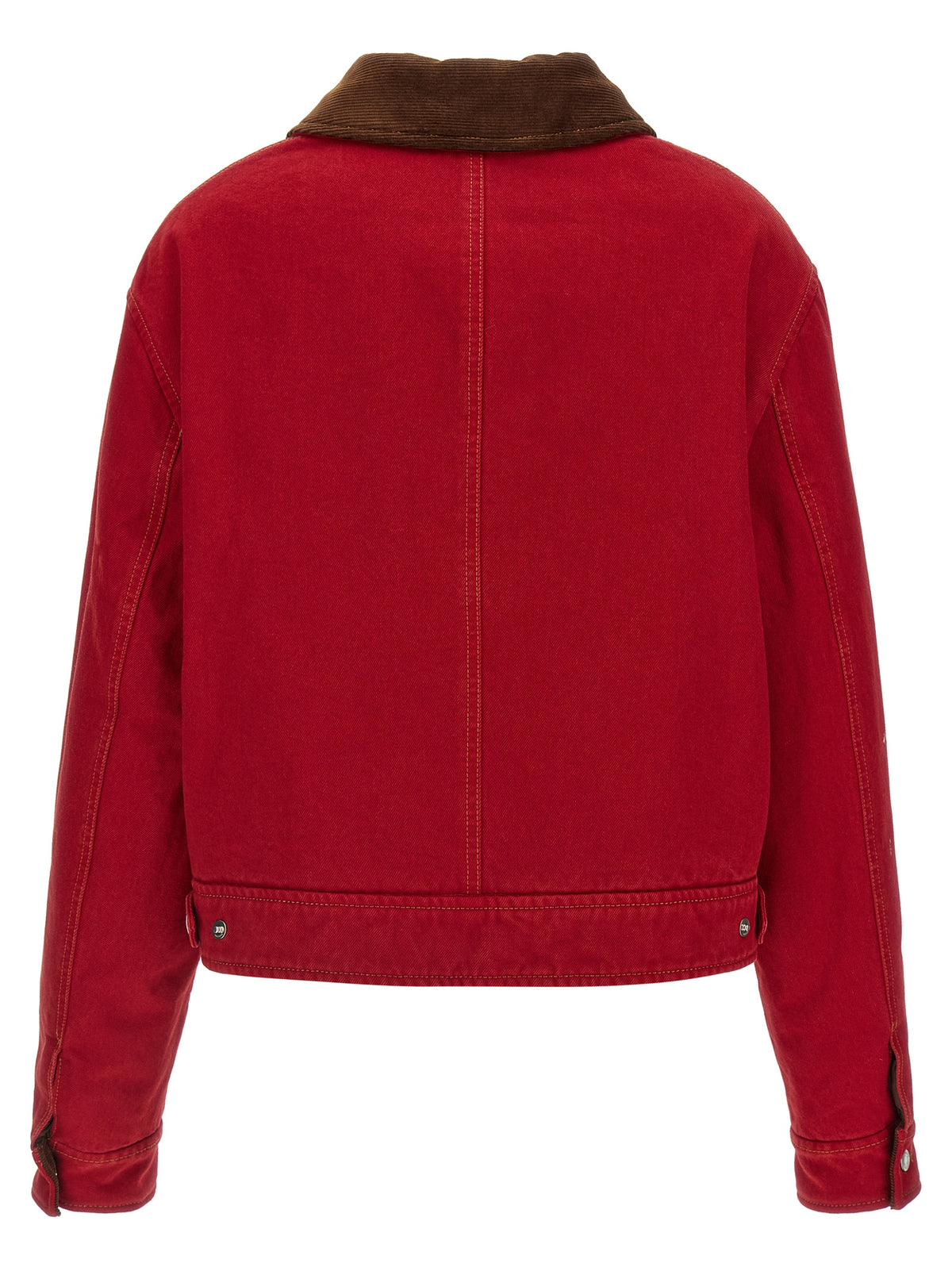 Ami Paris Red Cotton Biker Jacket