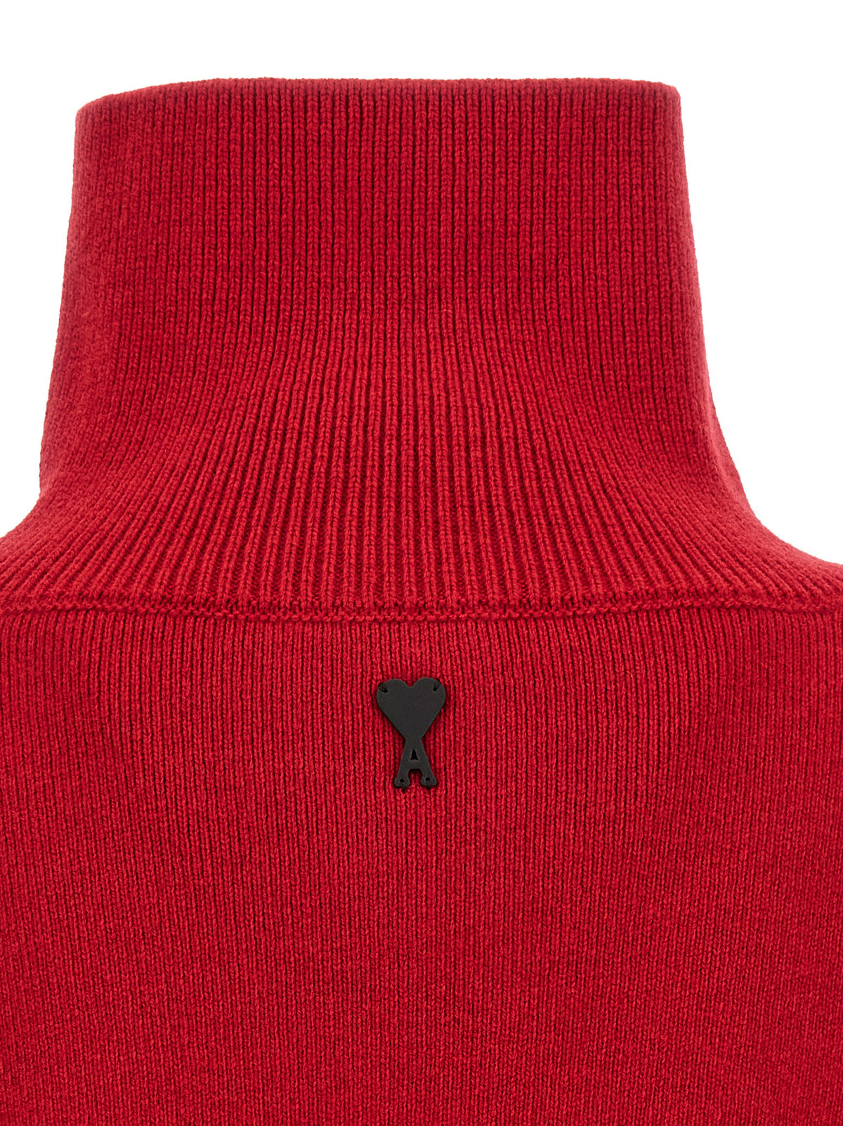Cardigan by Ami Paris for men in leather & wool black & red features a nuanced silhouette with a refined and nuanced detailing for a sophisticated look.