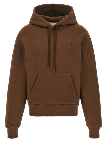Ami Paris Brown Cotton Hoodie