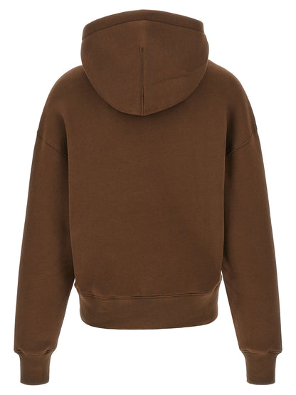 Ami Paris Brown Cotton Hoodie