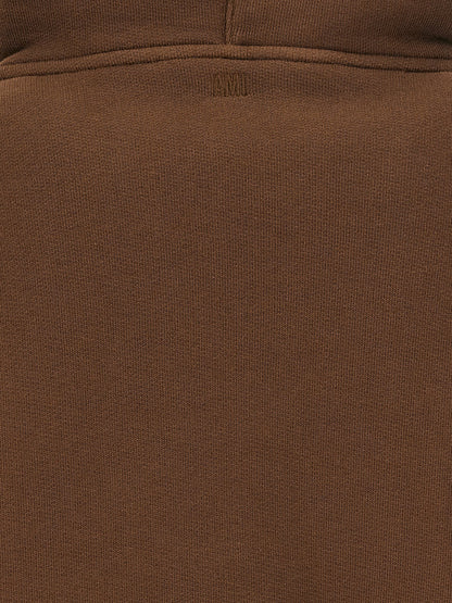 Ami Paris Brown Cotton Hoodie