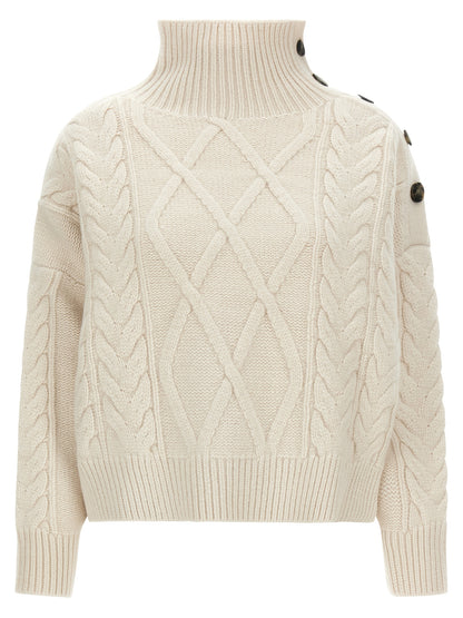 Yves Salomon White Wool Cardigan