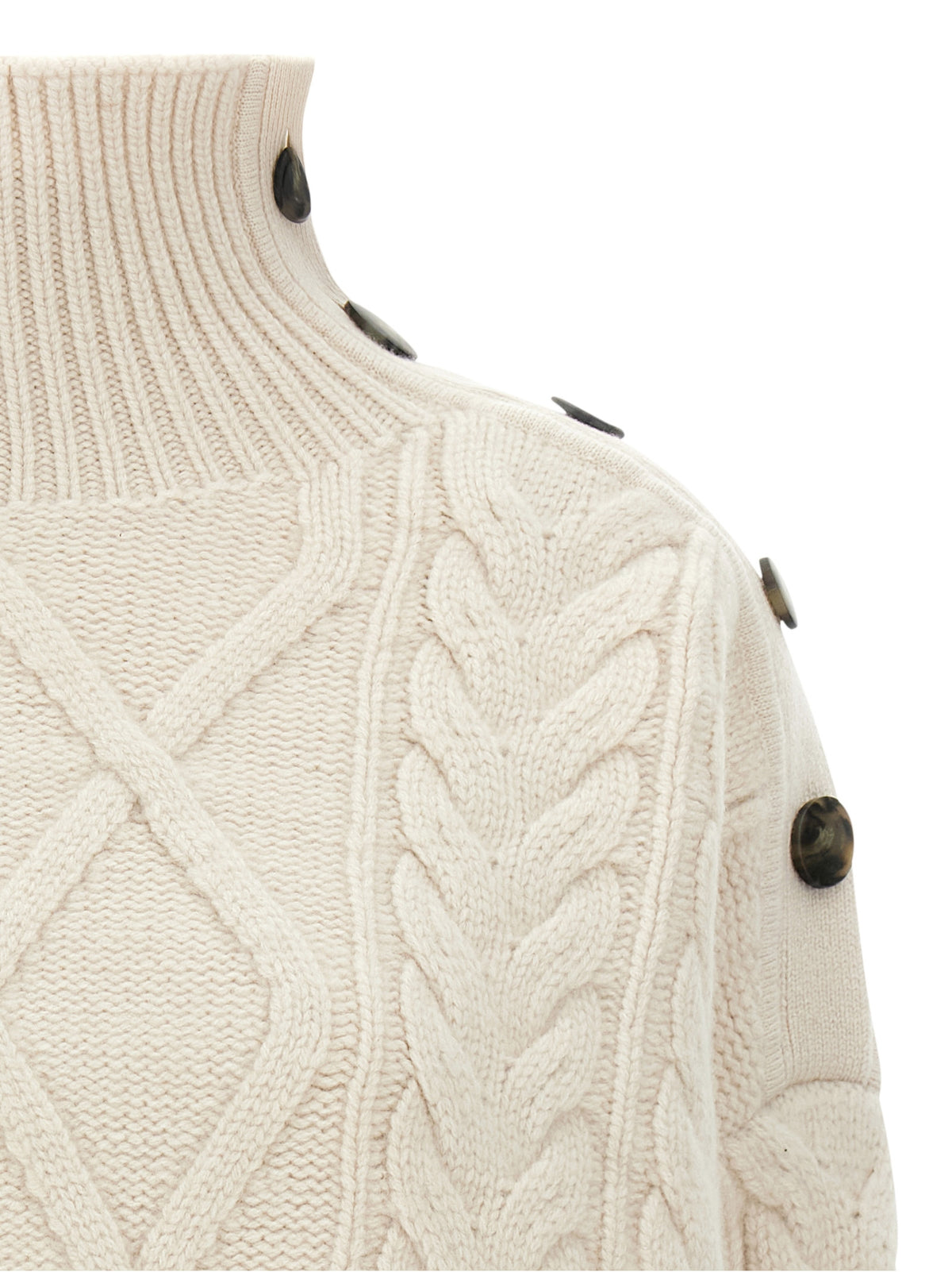 Yves Salomon White Wool Cardigan